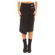 Elegante Longuette Rok in Zwart Pinko , Black , Dames