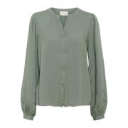 Boho Blouse Laurel Wreath Cream , Green , Dames