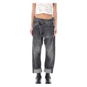 Leyton Black Casual Jeans R13 , Black , Dames