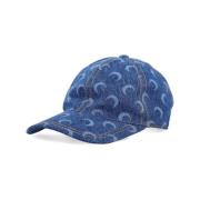 Indigo Denim Maan Print Pet Marine Serre , Blue , Heren