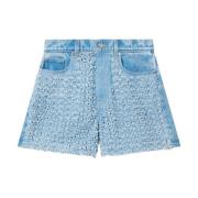 Blauwe Denim Shorts Stella McCartney , Blue , Dames