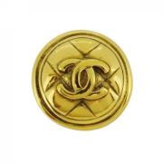 Pre-owned Metal brooches Chanel Vintage , Yellow , Dames