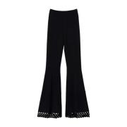 Zwarte Elegante Broek Twinset , Black , Dames