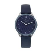 Blauw Heren Leren Analoog Horloge Pierre Cardin , Blue , Heren