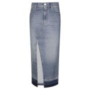 Denim Rok Cairo Stijl Pinko , Blue , Dames