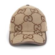 Donkerbruine Baseball Hat GG Macro Gucci , Beige , Dames