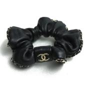 Pre-owned Leather hair-accessories Chanel Vintage , Black , Dames