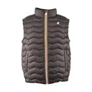 Gewatteerd Zigzag Vest Nylon K-Way , Black , Heren