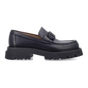 Zwarte Gesloten Mocassin met Gancini Ornament Salvatore Ferragamo , Bl...