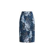 Indigo Print Potlood Rok Roberto Cavalli , Blue , Dames