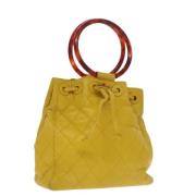 Pre-owned Leather handbags Chanel Vintage , Yellow , Dames