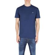 Katoenen T-shirt met Korte Mouwen en Logo Dsquared2 , Blue , Heren