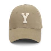 Kaki Ivory Baseball Hat Saint Laurent , Beige , Heren