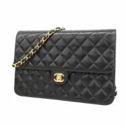 Pre-owned Leather shoulder-bags Chanel Vintage , Black , Dames