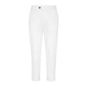 Witte Katoenen Straight Leg Broek Brunello Cucinelli , White , Heren