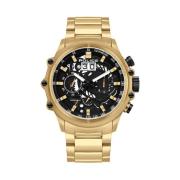 Gouden Herenmode Chronograaf Horloge Police , Yellow , Heren