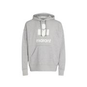 Logo Hoodie met Kangaroo Pocket Isabel Marant , Gray , Heren