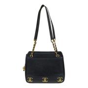 Pre-owned Leather totes Chanel Vintage , Black , Dames