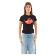 Zwarte Hearts Baby Tee Misbhv , Black , Dames