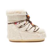 Faux Fur Beads Low Nylon Laarzen Moon Boot , Beige , Dames