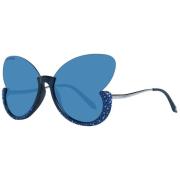 Blauwe Dames Zonnebril Vlinder Stijl Swarovski , Blue , Dames