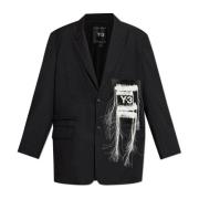 Blazer met franje Y-3 , Black , Heren