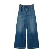 Wijde jeans met ovale riem Twinset , Blue , Dames