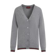 Wollen en kasjmier vest met webmotief Gucci , Gray , Dames