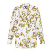 Shirt met Outline Barocco print Versace Jeans Couture , White , Dames