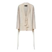 Beige Gebreid Vest met Franjes Alanui , Beige , Dames