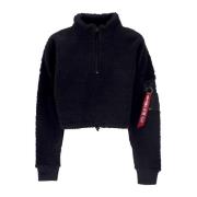 Zwarte Cropped Sherpa Coltrui Sweatshirt Alpha Industries , Black , Da...