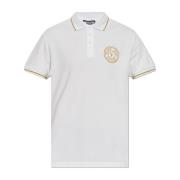 Polo met geborduurd logo Versace Jeans Couture , White , Heren