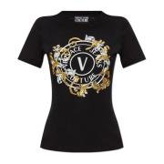 T-shirt met print en glinsterende applicaties Versace Jeans Couture , ...