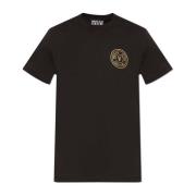 T-shirt met bedrukt logo Versace Jeans Couture , Black , Heren