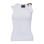 Geribbelde tanktop Versace Jeans Couture , White , Dames