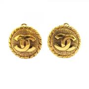 Pre-owned Fabric earrings Chanel Vintage , Yellow , Dames