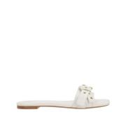 Witte Platte Sandaal met Gouden Gesp Chloé , White , Dames