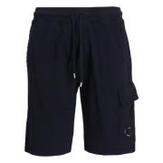 Blauwe Fleece Cargo Shorts C.p. Company , Blue , Heren