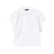 Piqué Polo Shirt met Borduursel Twinset , White , Dames