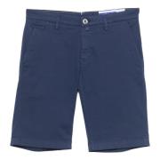 Katoen/Lyocell Shorts met Zakken Jacob Cohën , Blue , Heren