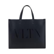 Tote handtas met studs en logo Valentino Garavani , Black , Heren