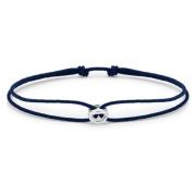 Navy Blauw Gevlochten Koord Armband 1g Le Gramme , Blue , Unisex