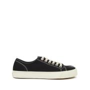 Zwarte Canvas Tabi Sneakers Contraststiksels Maison Margiela , Black ,...