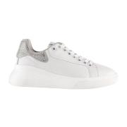 Metallic witte sneaker met platformzool Högl , White , Dames