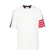 Tweekleurige Streep Crew Neck T-shirt Thom Browne , White , Heren