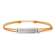 Oranje Koord Armband met Godron Patroon 5g Le Gramme , Orange , Unisex