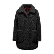 Zwarte Sherpa Fleece Jas Aw24 BomBoogie , Black , Dames