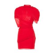 Rode Gedrapeerde Jurk Jacquemus , Red , Dames