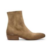 Beige Side Zip Lage Blokhak Schoenen Marsell , Brown , Heren