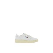 Geperforeerde leren vetersneakers met logodetails Autry , White , Here...